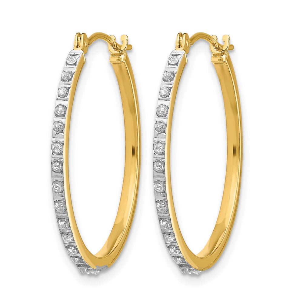 Diamond Fascination Diamond Dust/Accent Round Hoop Earrings - WBC
