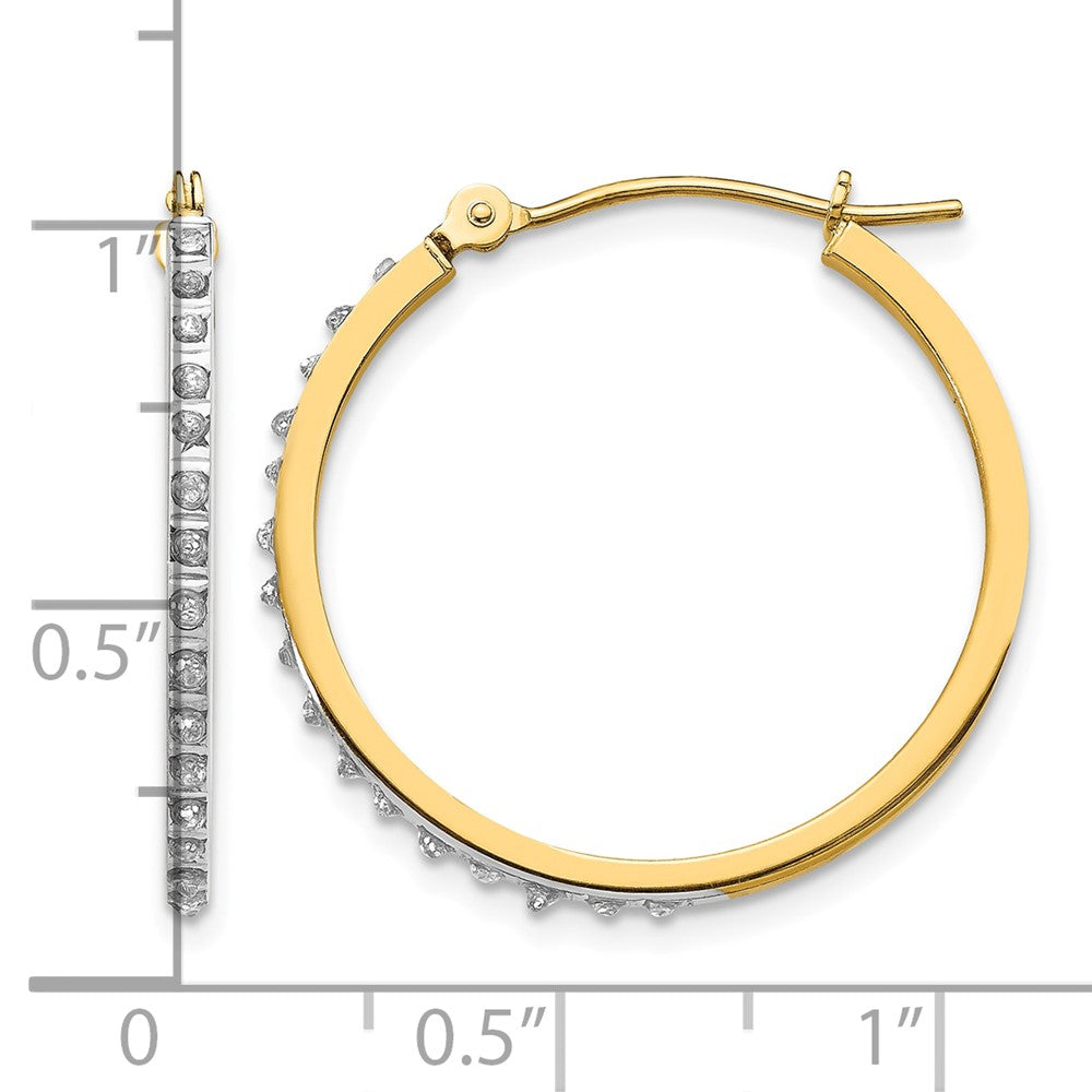 Diamond Fascination Diamond Dust/Accent Round Hoop Earrings - WBC