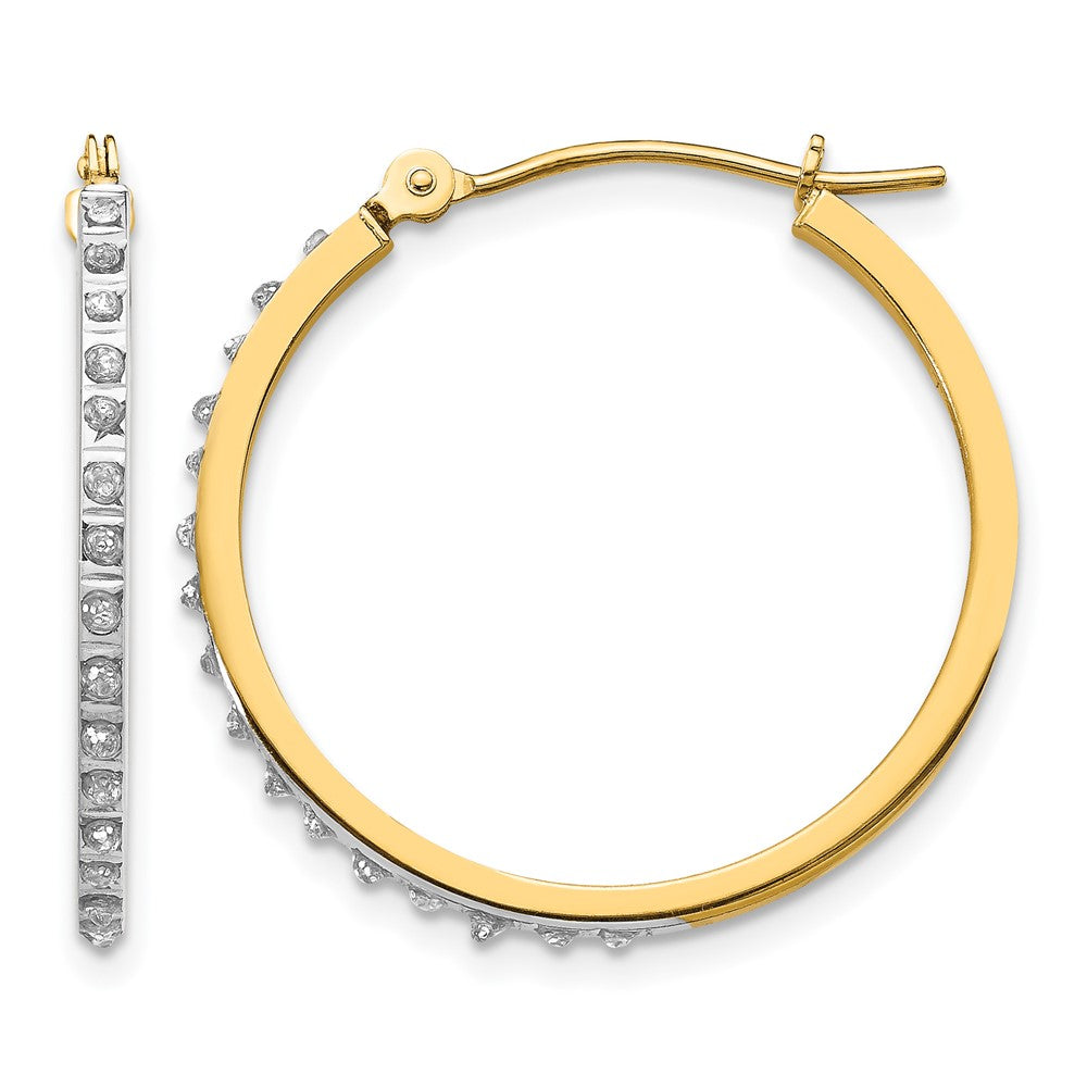 Diamond Fascination Diamond Dust/Accent Round Hoop Earrings - WBC