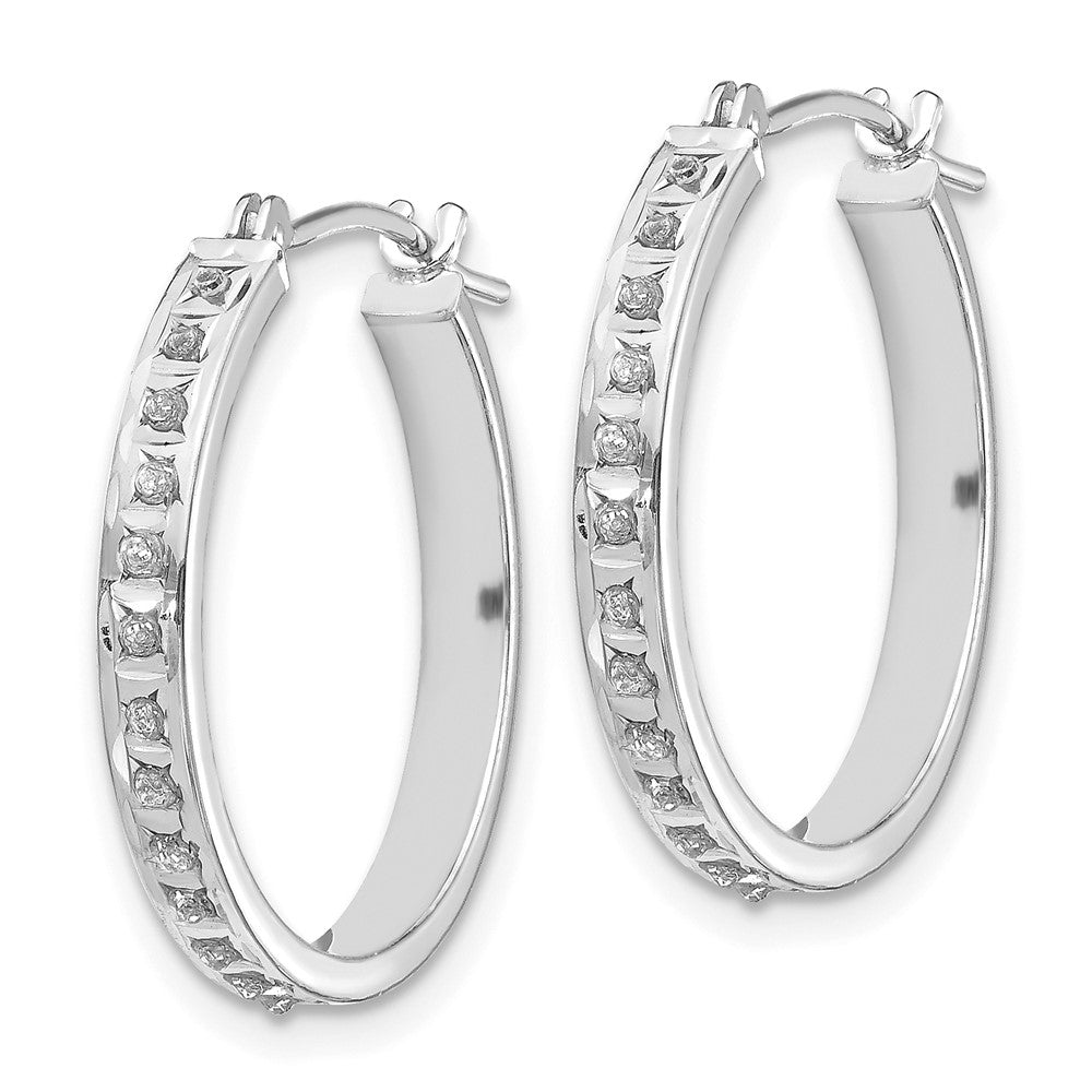Diamond Fascination Diamond Dust/Accent Round Hoop Earrings - WBC
