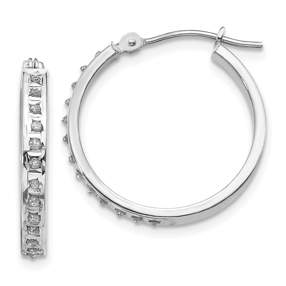 Diamond Fascination Diamond Dust/Accent Round Hoop Earrings - WBC