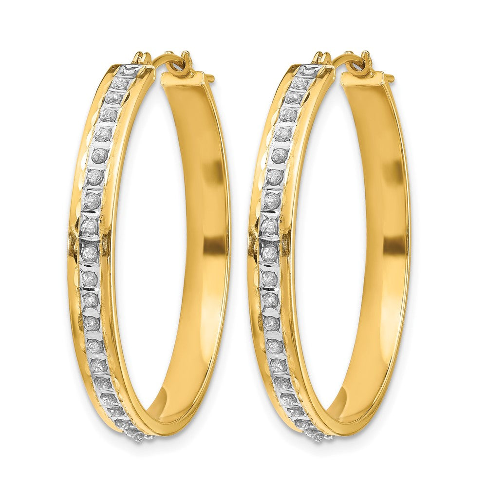 Diamond Fascination Diamond Dust/Accent Round Hoop Earrings - WBC