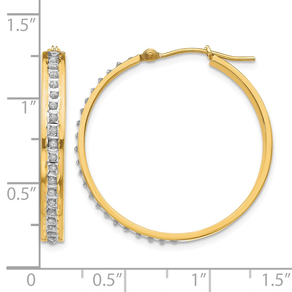 Diamond Fascination Diamond Dust/Accent Round Hoop Earrings - WBC