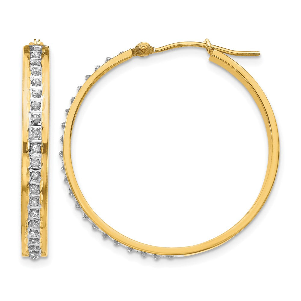 Diamond Fascination Diamond Dust/Accent Round Hoop Earrings - WBC