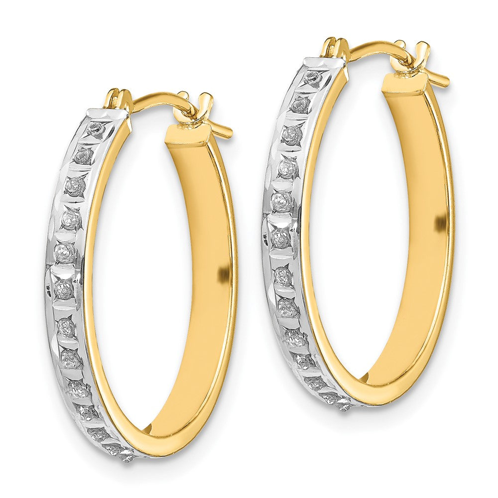 Diamond Fascination Diamond Dust/Accent Round Hinged Hoop Earrings - WBC