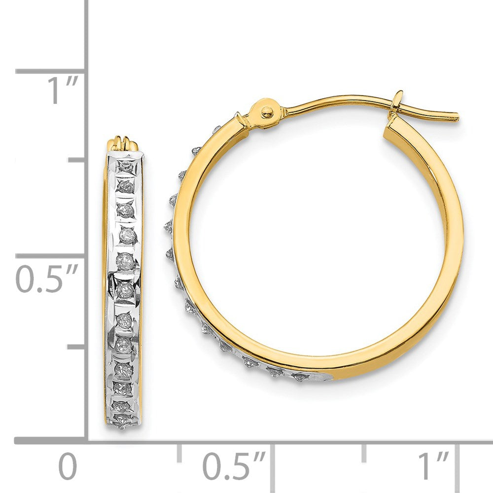 Diamond Fascination Diamond Dust/Accent Round Hinged Hoop Earrings - WBC