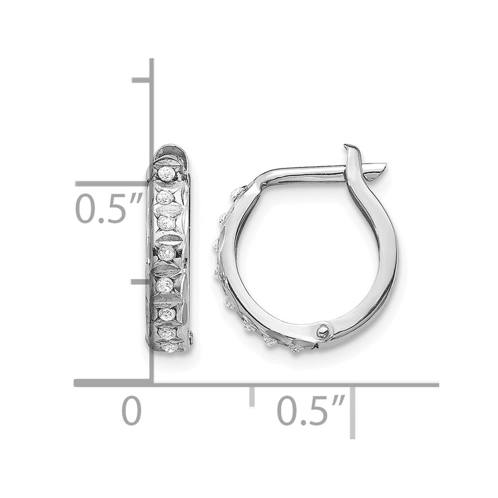 Diamond Fascination Diamond Dust/Accent Round Hinged Hoop Earrings - WBC