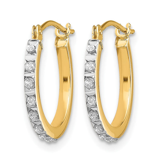 Diamond Fascination Diamond Dust/Accent Round Hoop Earrings - WBC