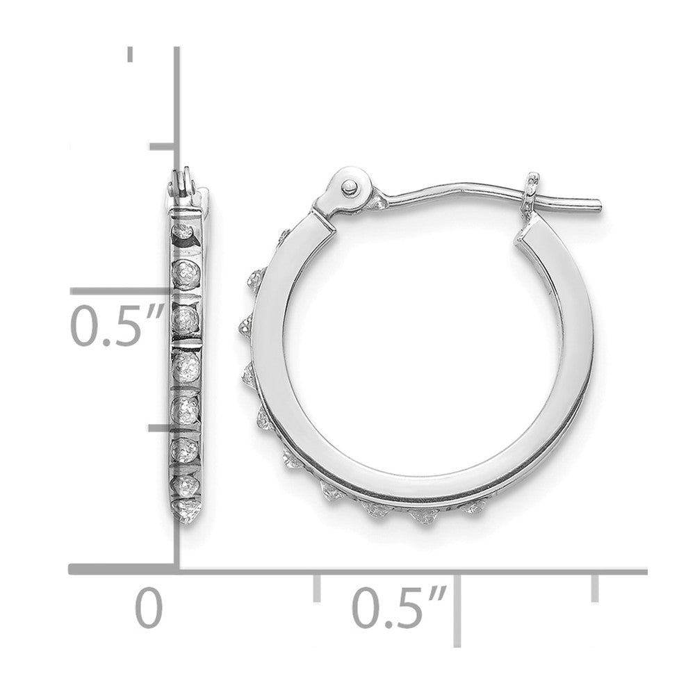 Diamond Fascination Diamond Dust/Accent Round Hoop Earrings - WBC