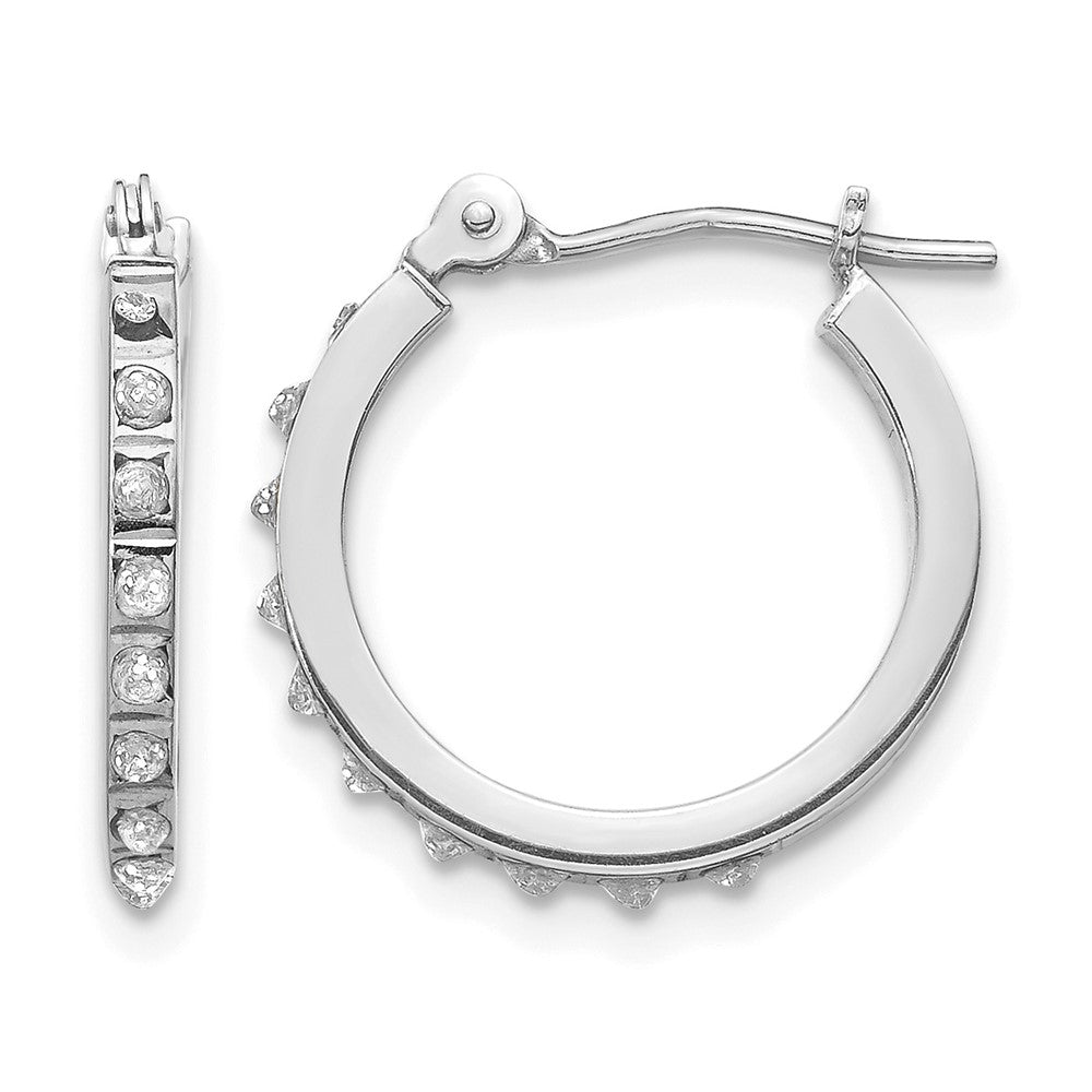 Diamond Fascination Diamond Dust/Accent Round Hoop Earrings - WBC