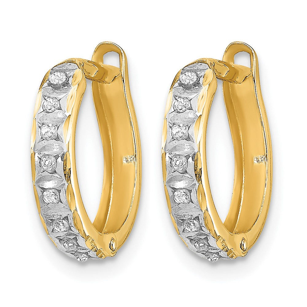 Diamond Fascination Diamond Dust/Accent Round Hinged Hoop Earrings - WBC