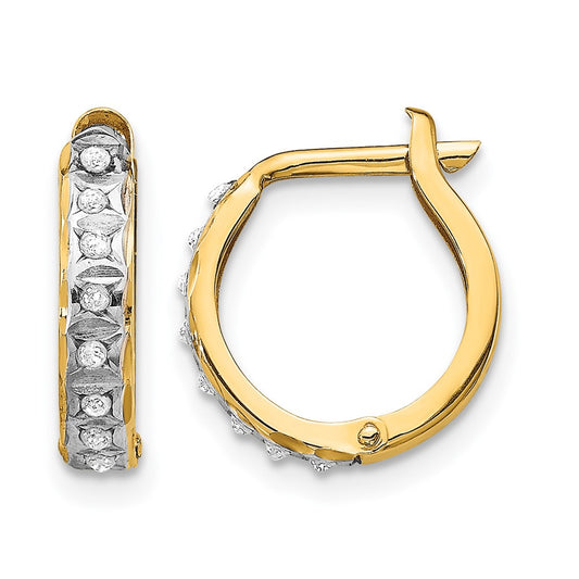 Diamond Fascination Diamond Dust/Accent Round Hinged Hoop Earrings - WBC