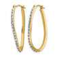 Diamond Fascination Diamond Dust/Accent Oval Twist Hoop Earrings - WBC