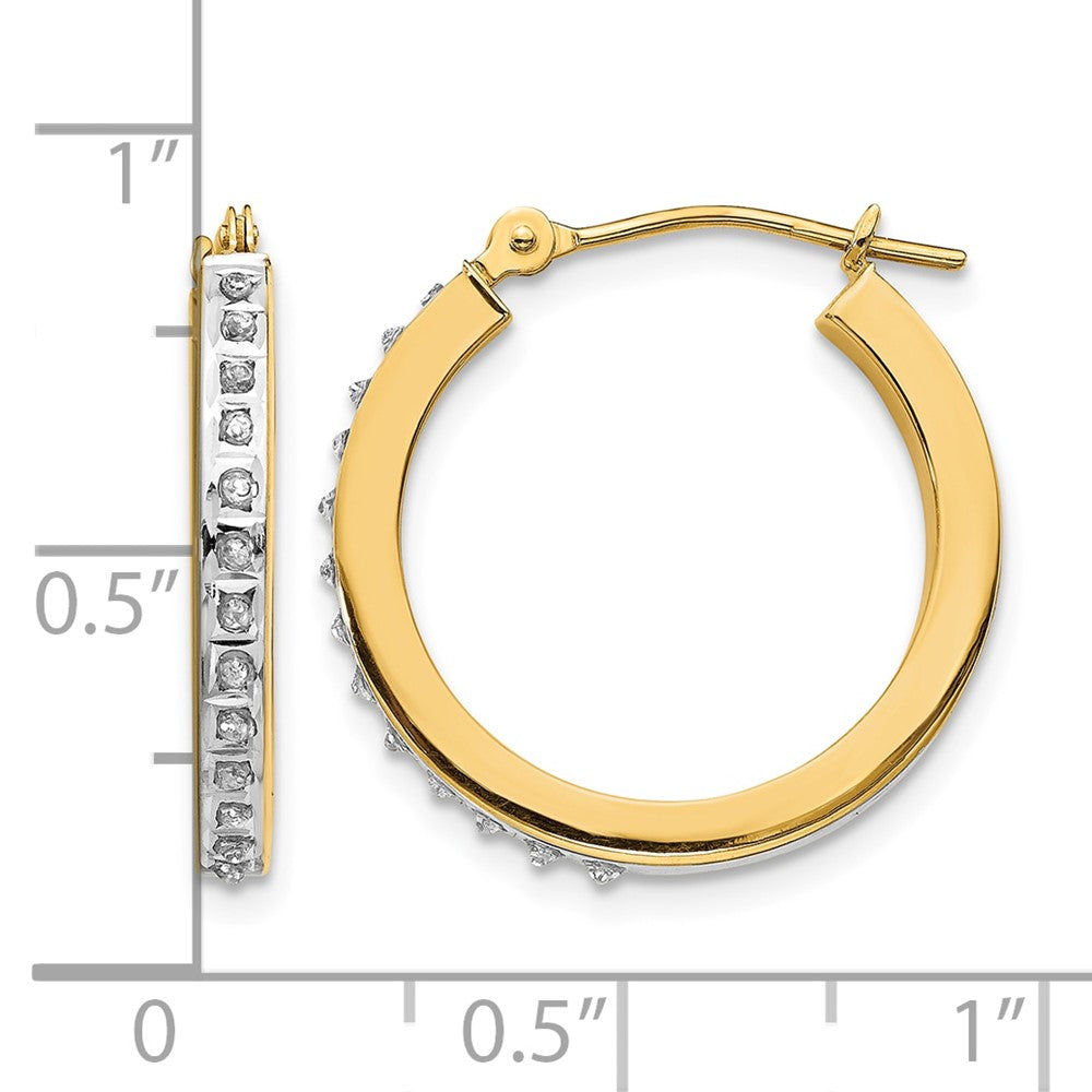 Diamond Fascination Diamond Dust/Accent Round Hoop Earrings - WBC