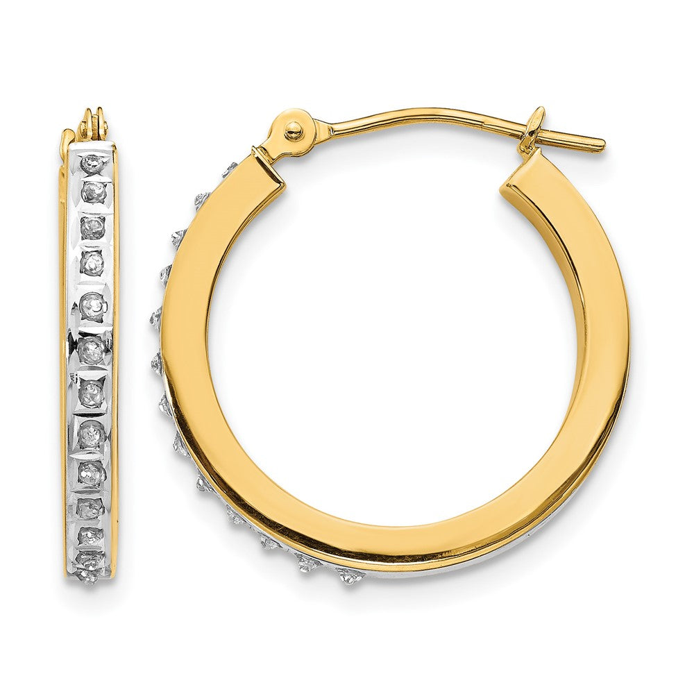 Diamond Fascination Diamond Dust/Accent Round Hoop Earrings - WBC