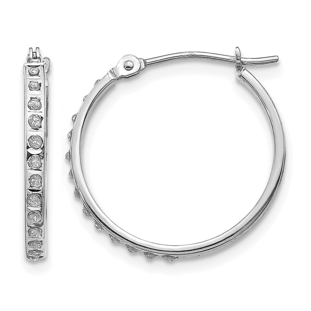 Diamond Fascination Diamond Dust/Accent Round Hoop Earrings - WBC