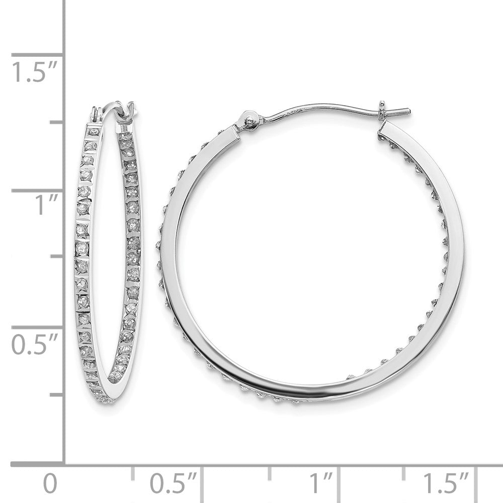Diamond Fascination Diamond Dust/Accent Round Hoop Earrings - WBC