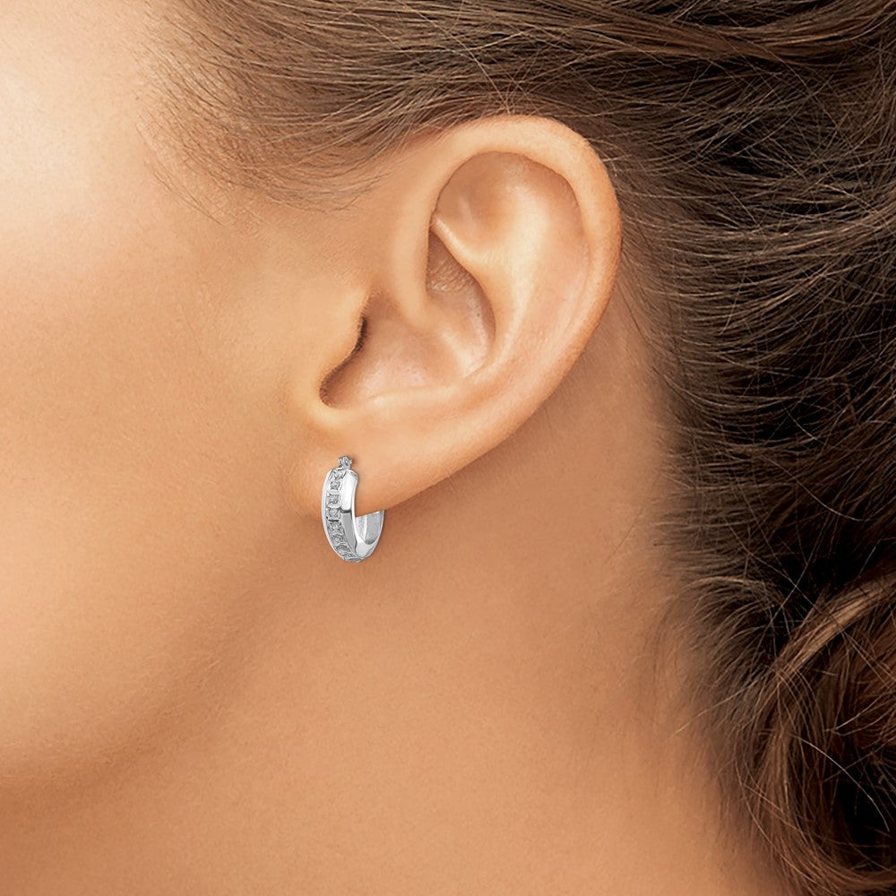 Diamond Fascination Dia. Dust/Accent Round Hoop Earrings - WBC
