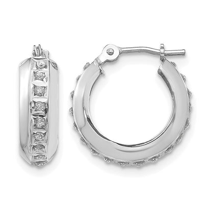 Diamond Fascination Dia. Dust/Accent Round Hoop Earrings - WBC