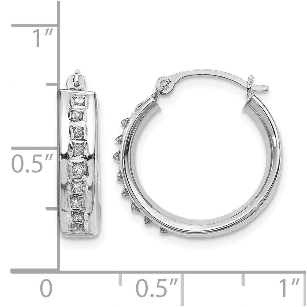 Diamond Fascination Diamond Dust/Accent Round Hoop Earrings - WBC
