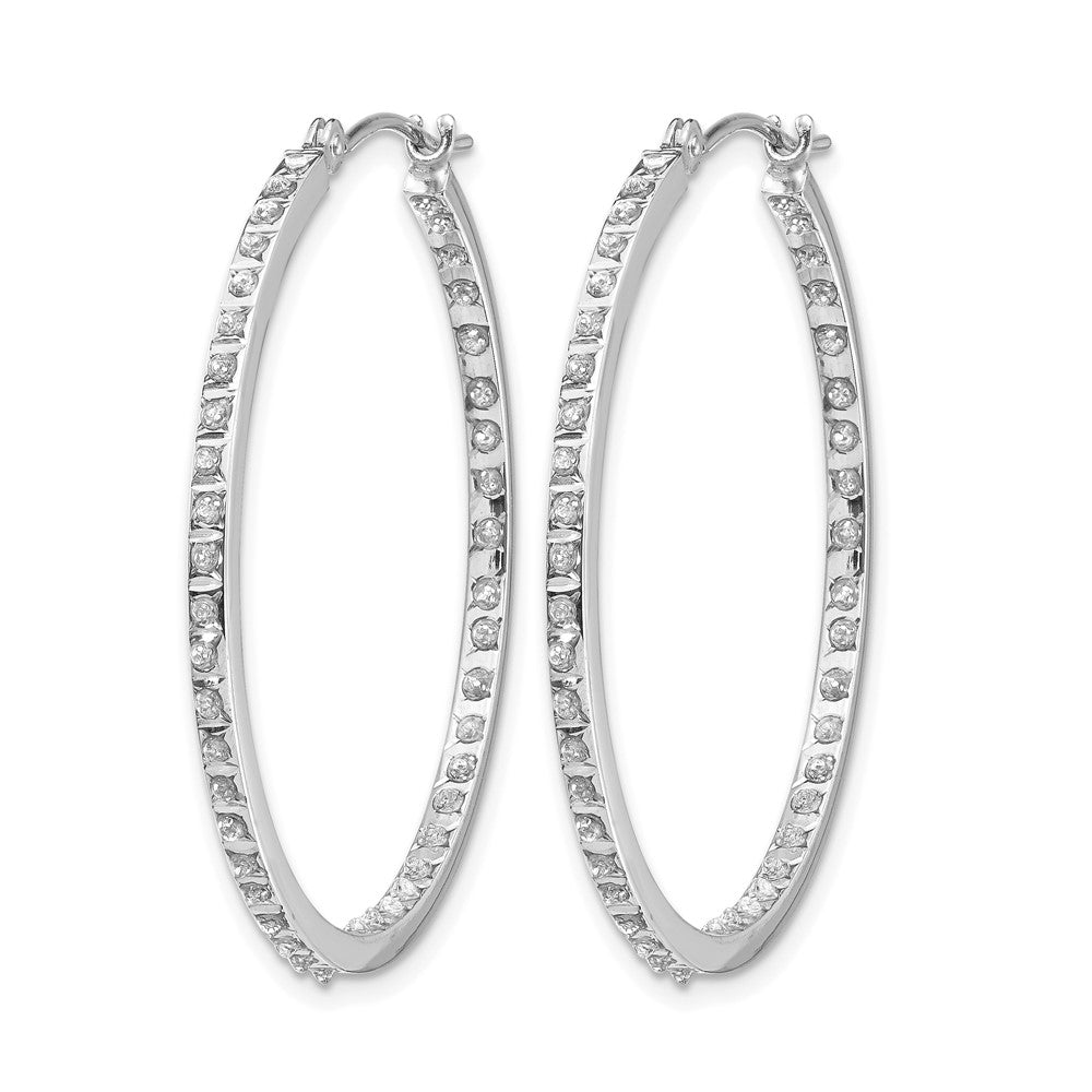 Diamond Fascination Diamond Dust/Accent Round In/Out Hoop Earrings - WBC