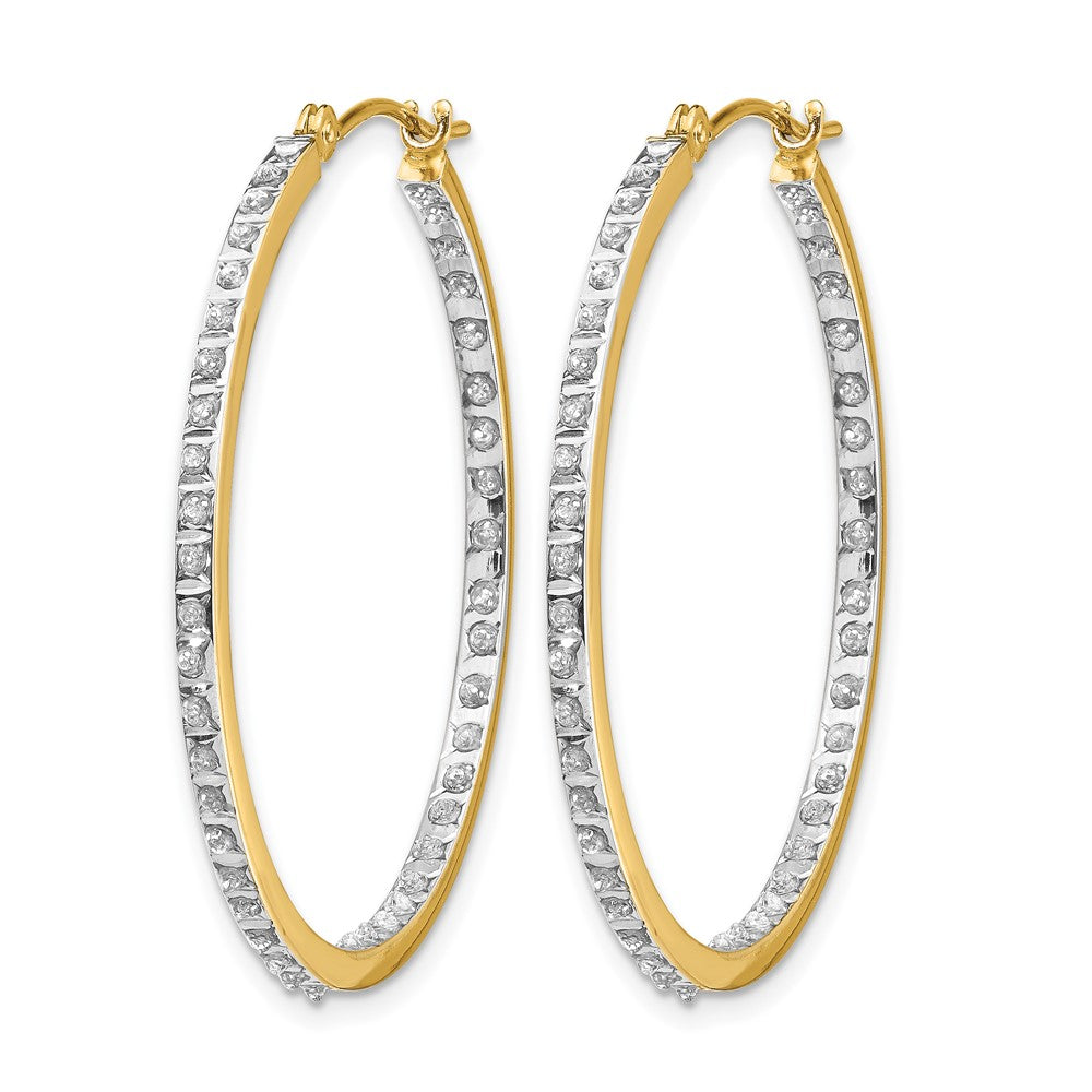 Diamond Fascination Diamond Dust/Accent Round In/Out Hoop Earrings - WBC