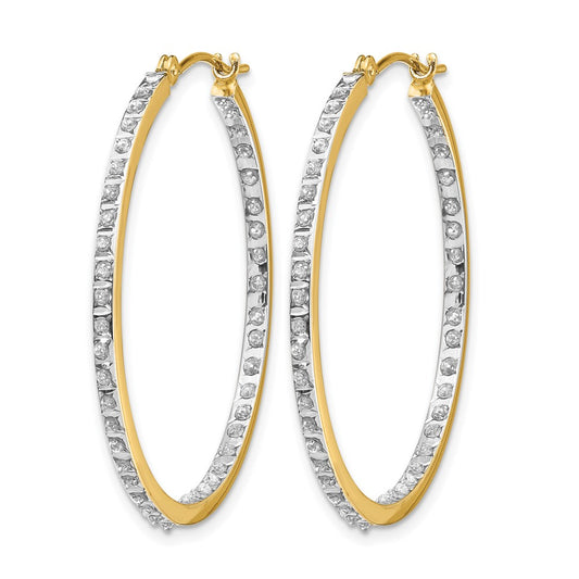 Diamond Fascination Diamond Dust/Accent Round In/Out Hoop Earrings - WBC