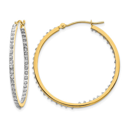 Diamond Fascination Diamond Dust/Accent Round In/Out Hoop Earrings - WBC