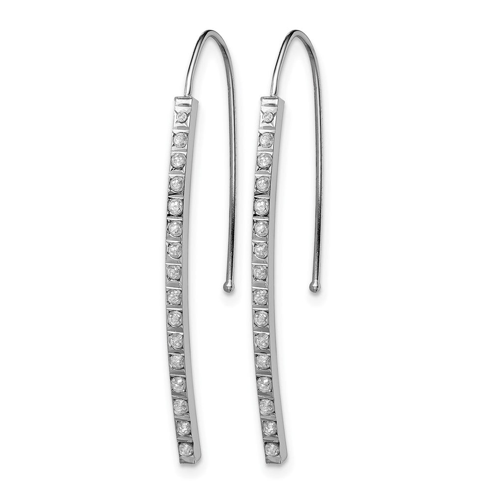 Diamond Fascination Diamond Dust/Accent Curved Bar French Wire Earrings - WBC