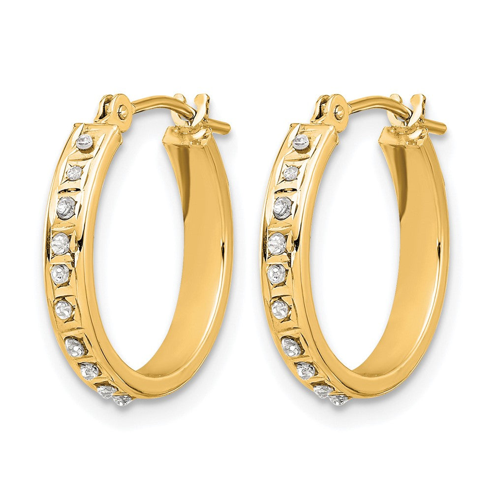 Diamond Fascination Diamond Dust/Accent Round Hoop Earrings - WBC