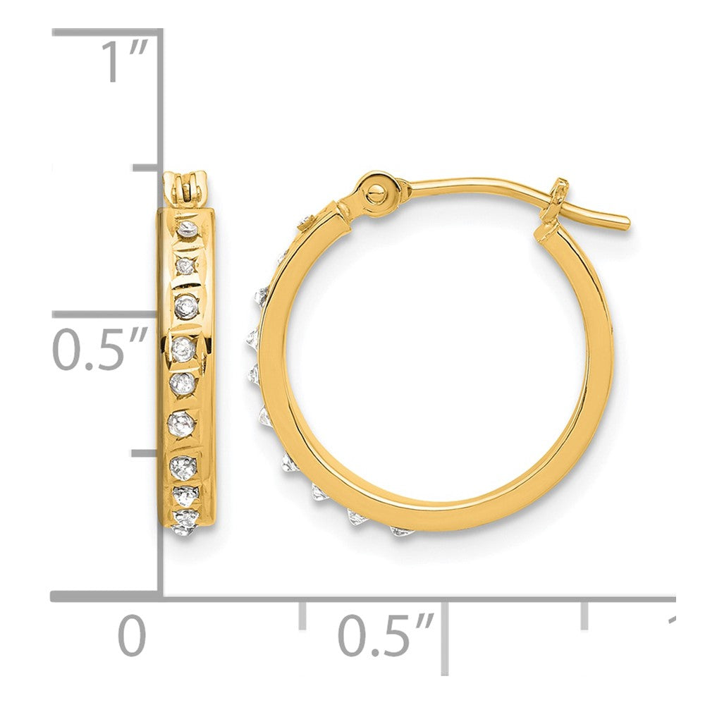 Diamond Fascination Diamond Dust/Accent Round Hoop Earrings - WBC