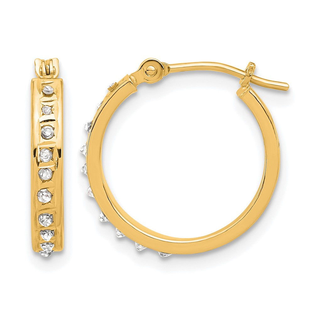 Diamond Fascination Diamond Dust/Accent Round Hoop Earrings - WBC