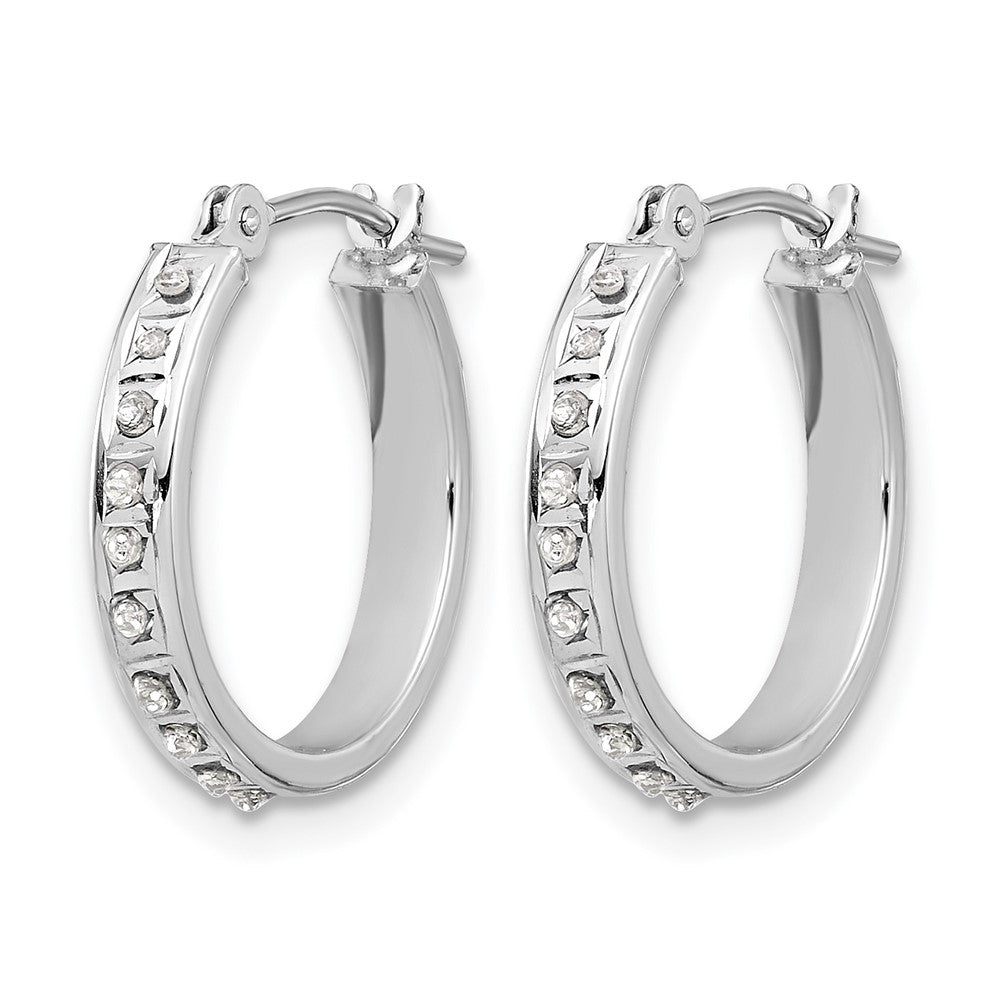 Diamond Fascination Diamond Dust/Accent Round Hoop Earrings - WBC