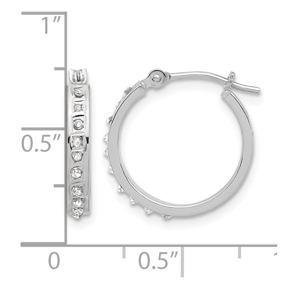 Diamond Fascination Diamond Dust/Accent Round Hoop Earrings - WBC