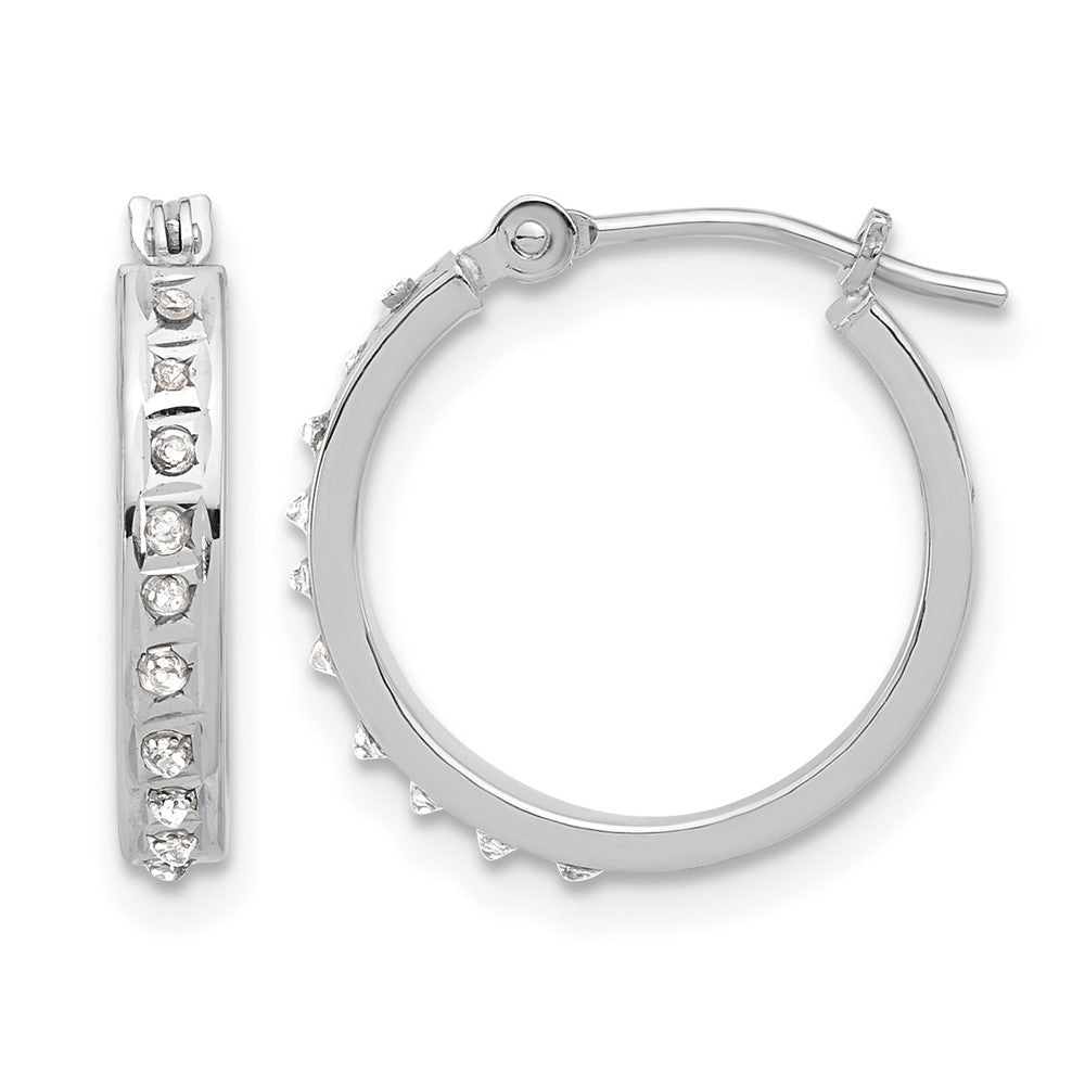 Diamond Fascination Diamond Dust/Accent Round Hoop Earrings - WBC