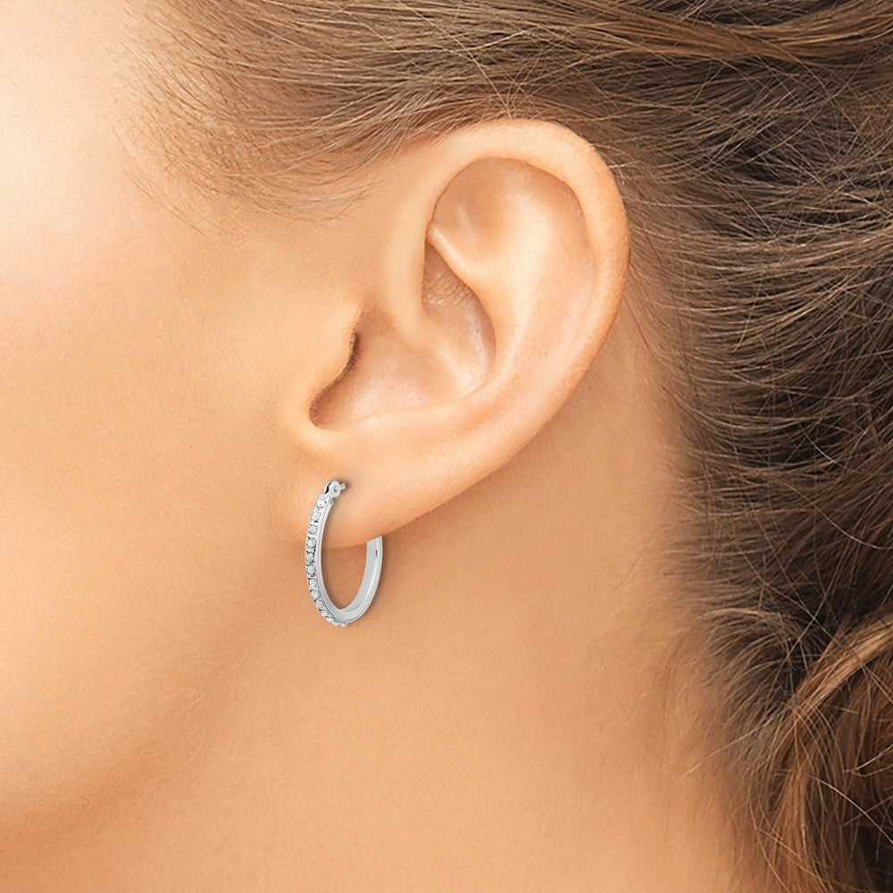 Diamond Fascination Diamond Dust/Accent Round Hoop Earrings - WBC