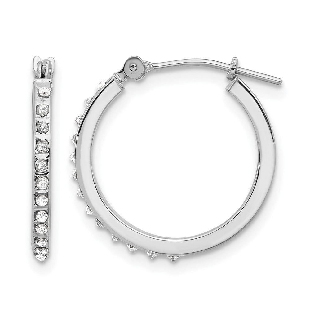 Diamond Fascination Diamond Dust/Accent Round Hoop Earrings - WBC