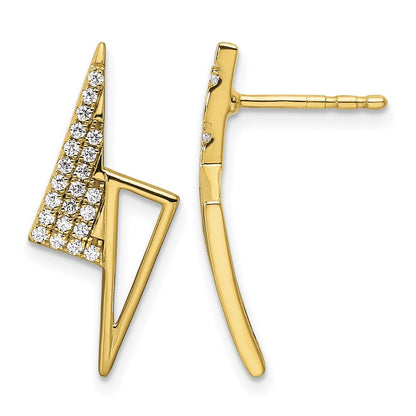 Polished 1/5 carat Diamond Geometric Triangles Fashion Post Earrings - WBC