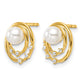 Polished 1/20 carat Diamond and Freshwater Cultured Pearl Ovals Drop Post Earrings - WBC
