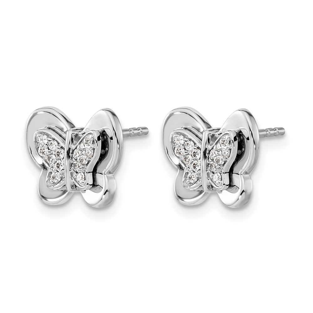 1/6 carat Diamond Butterfly Post Earrings - WBC