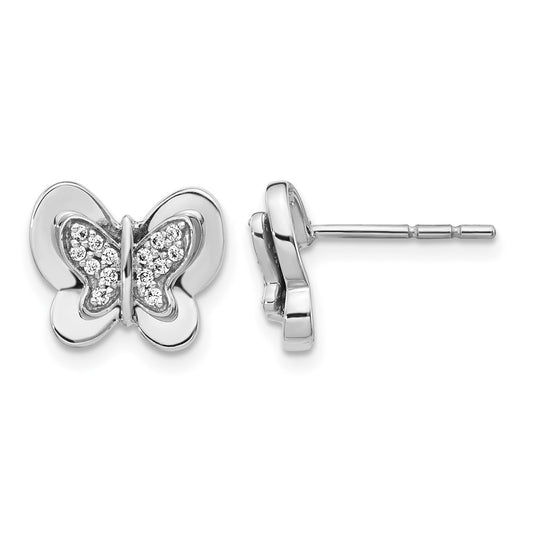 1/6 carat Diamond Butterfly Post Earrings - WBC