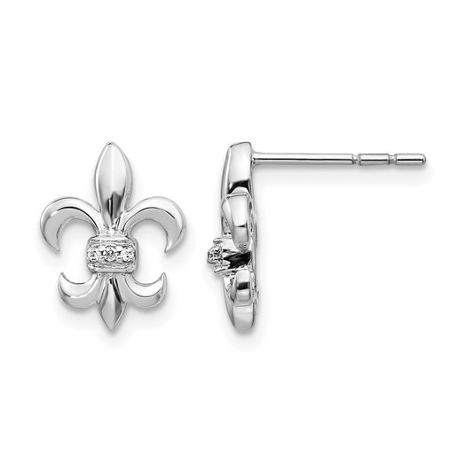 Diamond Fleur de Lis Post Earrings - WBC