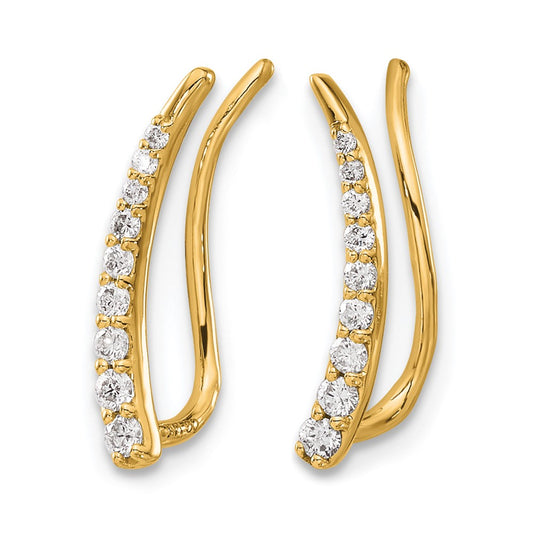 1/6 carat Diamond Graduated Ear Climber Earrings - WBC