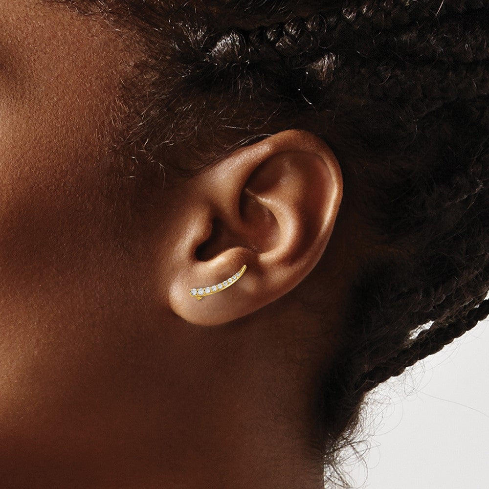 1/6 carat Diamond Graduated Ear Climber Earrings - WBC