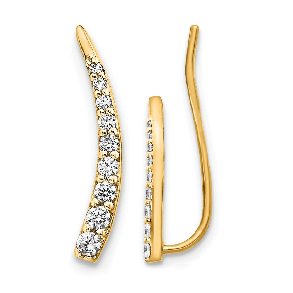 1/6 carat Diamond Graduated Ear Climber Earrings - WBC