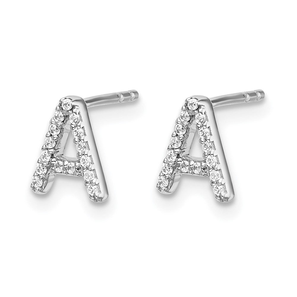 Diamond Initial A Post Earrings - WBC