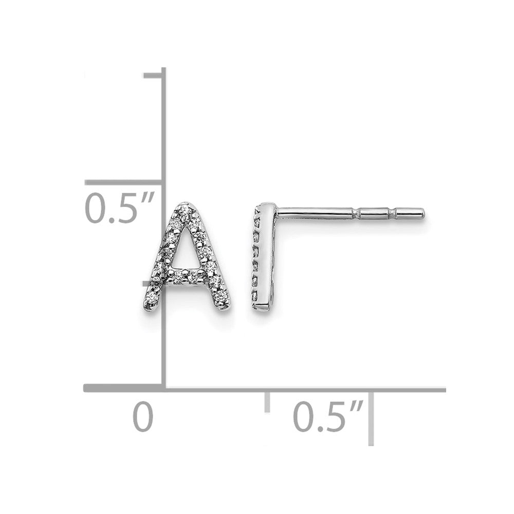 Diamond Initial A Post Earrings - WBC