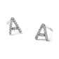 Diamond Initial A Post Earrings - WBC