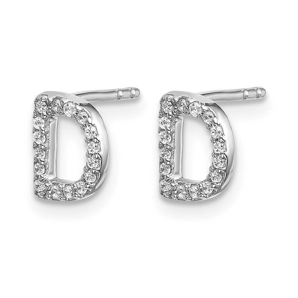 Diamond Initial D Post Earrings - WBC