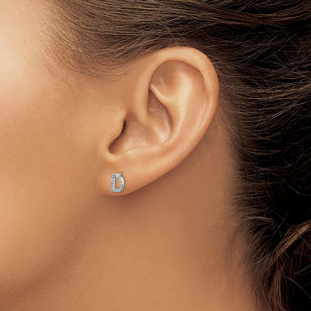 Diamond Initial D Post Earrings - WBC